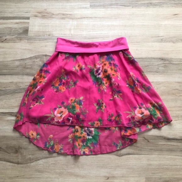 Aeropostale Pink Floral Skater Skirt - Picture 5 of 9